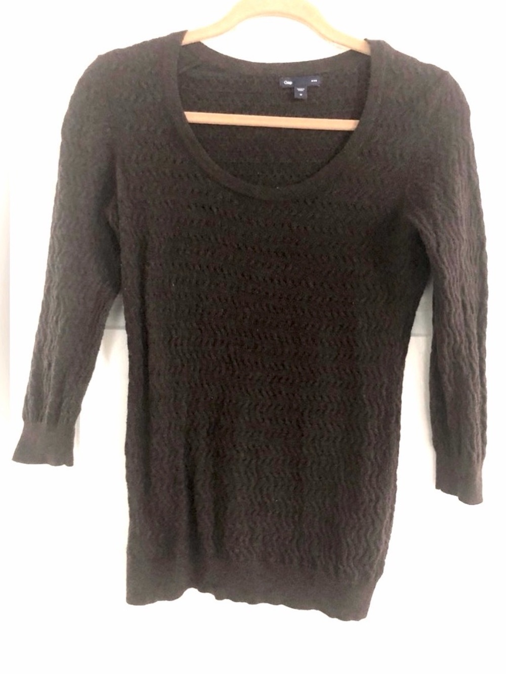 GAP Knit Scoop Neck Espresso Brown Cotton Sweater Women’s Size Medium